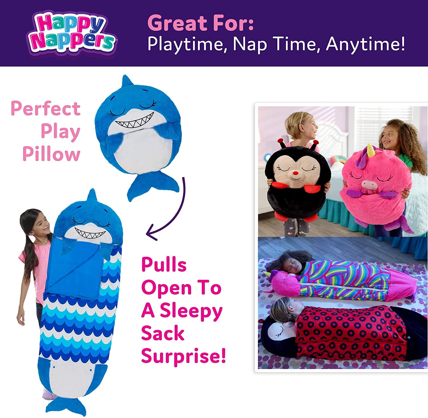 Comfy Sleeping BagShak the SharkNEW!! Happy Nappers Pillow & Sleep Sack 