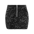 thumbnail image 7 of QAFOPEH Women's Sequin Skirt Sparkling Elastic Waist Club Party Night Out Bodycon Mini Skirt, 7 of 7