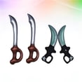 thumbnail image 3 of 4 armas piratas inflables para Halloween, accesorios para fiestas, espadas, decoración de Halloween, 2 armas piratas con mango marrón y 2 armas piratas con mango negro., 3 of 7