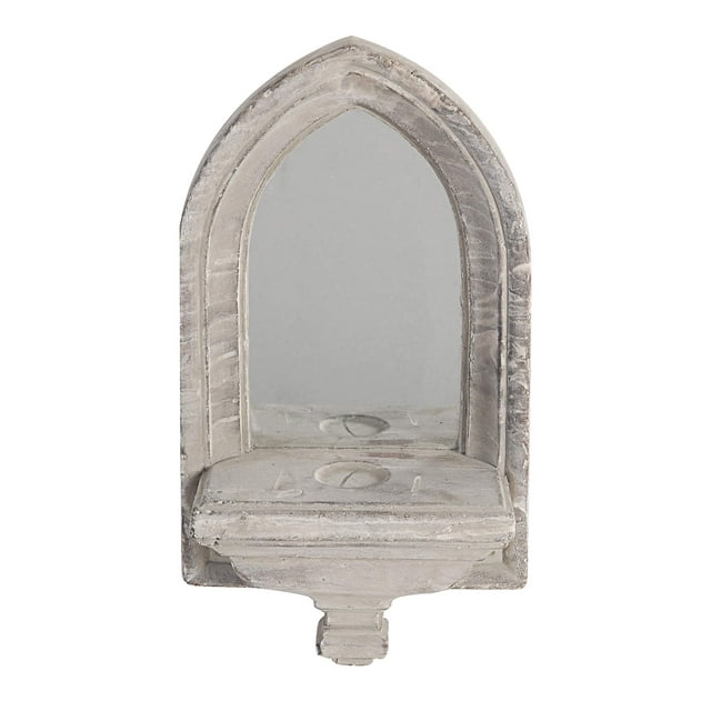 Espejo de pared Benzara White Cement 27x14x50 cm lavado