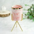 thumbnail image 2 of Efavormart 8" Pink | White Marble Swirl Ceramic Flower Pot Succulent Planter with Metal Gold Stand For Wedding Decoration, 2 of 6
