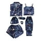 thumbnail image 1 of Gibobby camisón y Pijamas para mujer, conjunto de 7 piezas, pijamas para mujer, pijamas de talla grande para mujer, pijamas informales, pantalones cortos con tirantes de encaje para mujer (Blue, M), 1 of 5