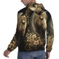 thumbnail image 6 of Goofa Palatial Gold Pattern Horse for Men's Hooded Sweatshirt - Lightweight Pullover Hoodie with Kangaroo Pocket, Perfect for Everyday Wear-Small, 6 of 7