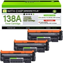 GREENCYCLE 3 Pack Compatible for HP 138A W1380A Black Toner Cartridge Replacement with HP Laserjet Pro 3001dw 3001fdw MFP 3101fdw Series Printer