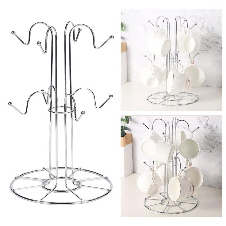 Stainless Steel Glass Holder And Kitchen Stand Organizer For Drinkware Drying  Rack With 6 Hook