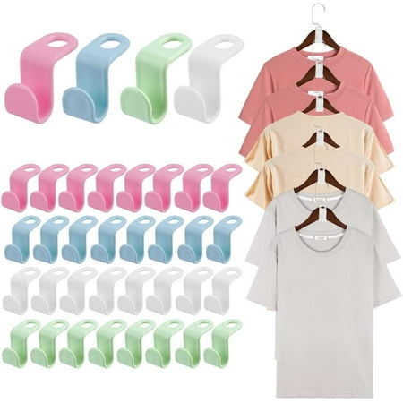 

Clothes Hanger Connector Hooks Hanger Extender Clips Cascading Hanger Hooks for Heavy Duty Space Saving Cascading Connection Hooks Velvet Huggable Hangers Accessory(30 Pack Blue)