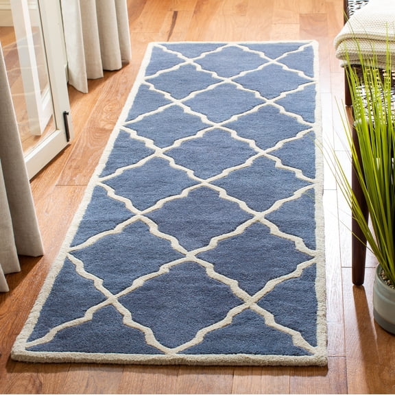 SAFAVIEH Chatham Clinton Geometric Wool Runner Rug, Gray, 2'3" x 7'