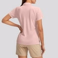thumbnail image 5 of Women's V Neck Short Sleeve Tennis Tops - Lightweight Breathable Fabric, Zip Pocket, Loose Fit, Sun Protection, 5 of 8