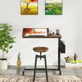 thumbnail image 5 of Tribesigns Height Adjustable C Shaped End Table with Wheels and Side Pocket, Mobile Sofa Snack Table with Tiltable Drawing Board, Laptop Side Tray Table for Couch Bed (Rustic Brown), 5 of 8