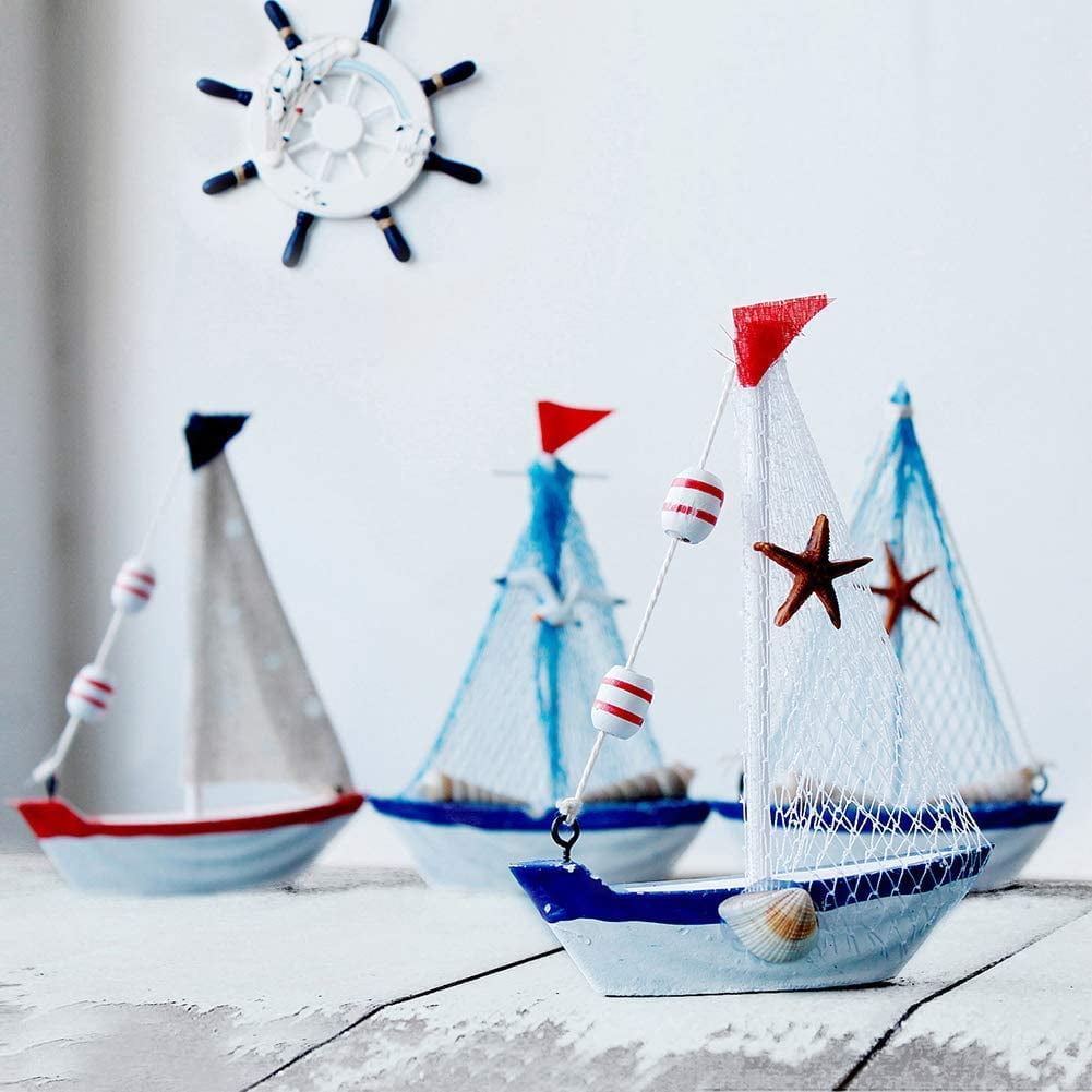 1Pcs Miniature Fishing Boat Model Ornaments Sea World Mini Ship Ocean Small  Sailboat Aquarium Decor Sailing Speedboat Decor Toys - AliExpress