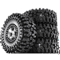 thumbnail image 3 of 4pcs 98mm 1.9inch Metal Beadlock Wheel Rim Rubber Tire Set for 1/10 RC Crawler Car TRX4 D90 D110 Axial SCX10, Sliver, 3 of 4