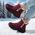thumbnail image 5 of Bnwani Womens Boots,Winter Boots,Stability,Non-slip,Slip-on,Water-Resistant,Wine,43(US:9.5), 5 of 7