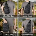 thumbnail image 7 of Sling Bag for Men, Crossbody Bags for Men, Oxford Waterproof Fabric Small Outdoor Chest Pack for Men with Adjustable Shoulder Strap, Black, 10.6 x 8.3 x 6.3In, 7 of 7