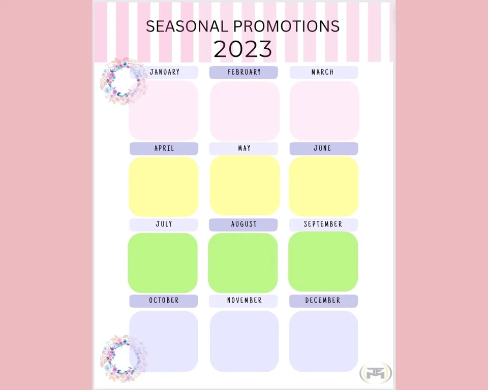 Digital Yearly Wreath Making Business Craft Planner Daily Weekly Monthly Planner