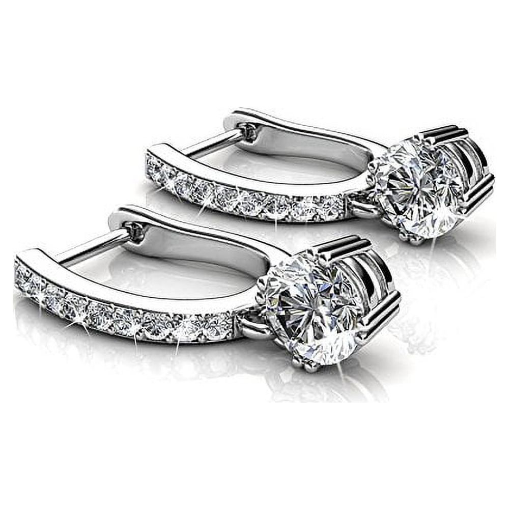 Cate & Chloe McKenzie 18k White Gold Plated Silver Drop Dangle Earrings | Women's Earrings with Crystals - image 5 of 10