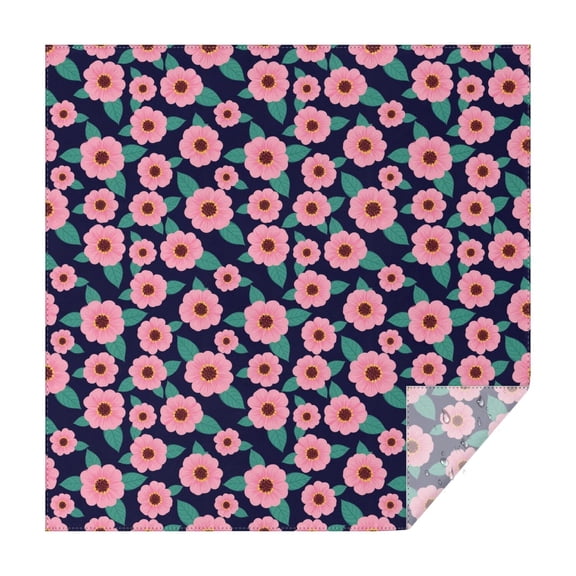 Pioneer Flower Floral Print Pattern Square Tablecloth, Waterproof Wipeable Spillproof Washable Table Cover for Home Kitchen Party Decor, 42"x42"