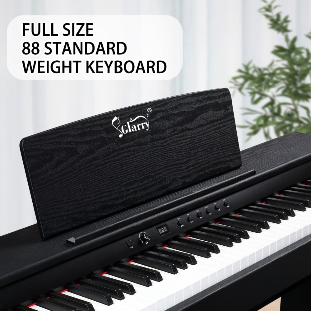88 Keys Full Weighted Keyboard, Electric Digital Piano with Soft/Sustain/Sostenuto Pedals, Dual Bluetooth and 2 Stereo Speakers for Beginner, Professional, GDP-105, Black