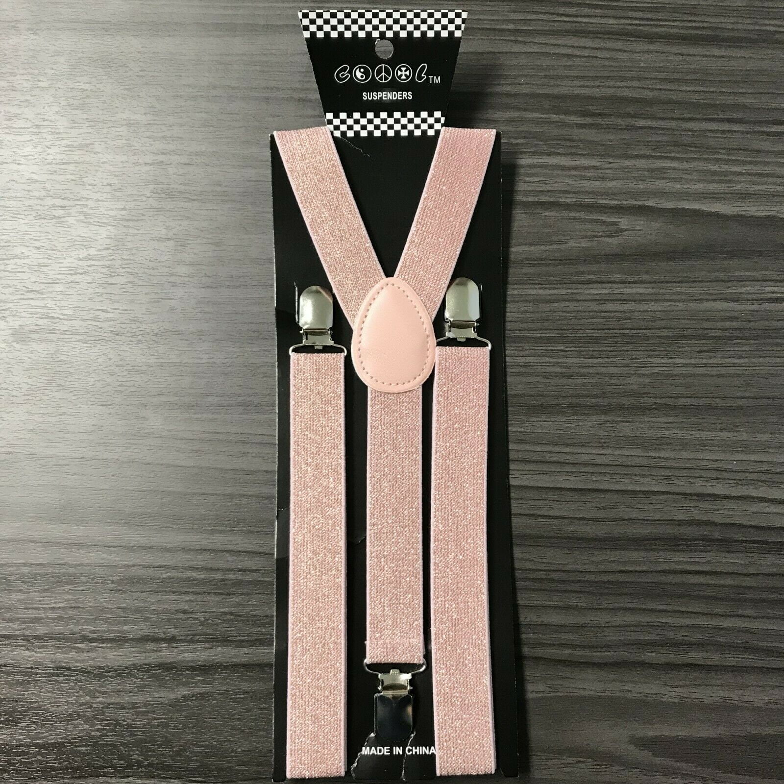Blush Pink Glitter Suspender for Adults Men Women Teens Wedding Formal