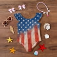 thumbnail image 5 of Grblisyd 4th of July Girls Swimsuit American Flag Crew Neck Flutter Sleeve Swimwear Beach Quick Dry Independence Day Bathing Suit for Kids 7-8 Years, 5 of 6