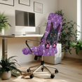thumbnail image 3 of Purple Cat Office Chair Cover Stretch Computer Desk Chair Covers Breathable Universal Boss Swivel Chair Covers Gaming Chair Covers Chair Decoration Accessories, 3 of 7