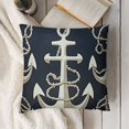 thumbnail image 3 of YINGXI  Ocean Theme Starfish Sea Horse Coral Anchor Home Decorative Throw Pillow Case Cushion Cover for Couch Sofa Bed (Ocean Theme - Navy Blue) 24x24in, 3 of 5