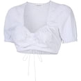 thumbnail image 3 of Kitsin Women's Bavarian Oktoberfest Classic Crop Top Dirndl White Blouse, 3 of 7