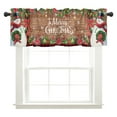 thumbnail image 5 of Skearow Rod Pocket Short Window Curtain Christmas Half Window Drapes Slot Top Kitchen Valance Xmas Cafe Tier Rod Pocket Curtain Panel Style-G 2pc-Tier Curtain: W:27.5''x H:24'', 5 of 6