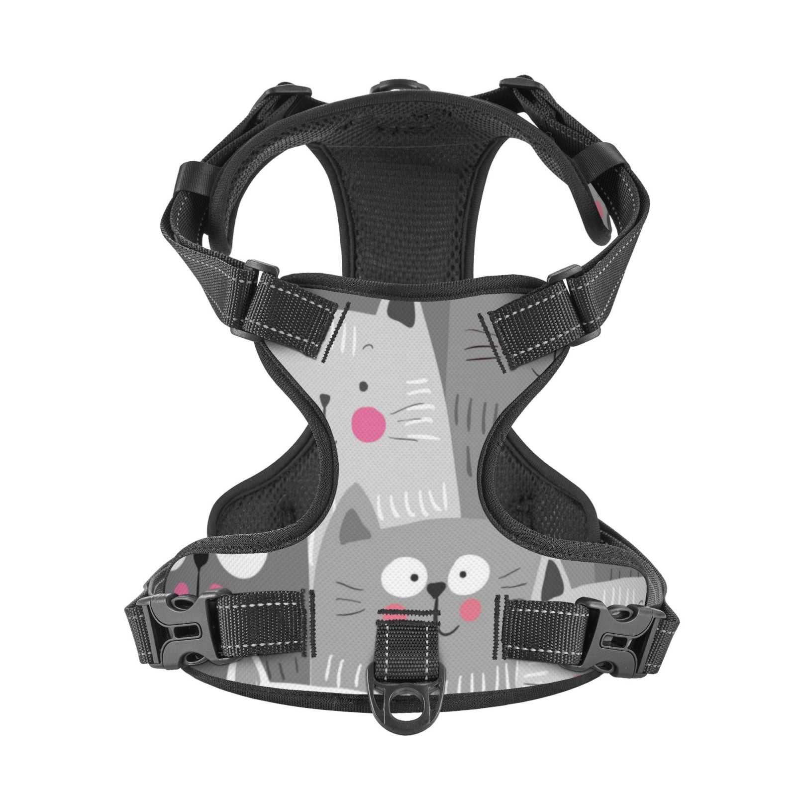 Picia Cats Group No-Pull Dog Harness Reflective Front Clip Vest with Handle,Step-in Air Dog Harness,Adjustable 2 Metal Rings 4 Buckles,Easy to Put on & Take Off Medium