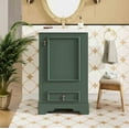 thumbnail image 4 of viswild 20" Bathroom Vanity with Ceramic Sink, Soft Close Doors & Drawer, Adjustable U-Shelf, Space Saving for Small Bathroom, Modern Grey, 4 of 14