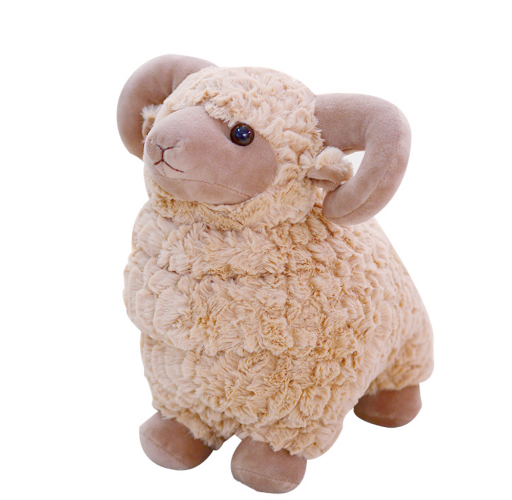 13" Taupe Sheep Body Pillow,Lamb Plush Toy Body Pillow,Soft Stuffed