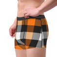 thumbnail image 4 of Bingfone Orange Plaid Men'S Underwear - Casual Stretch Boxer Briefs-X-Large, 4 of 9