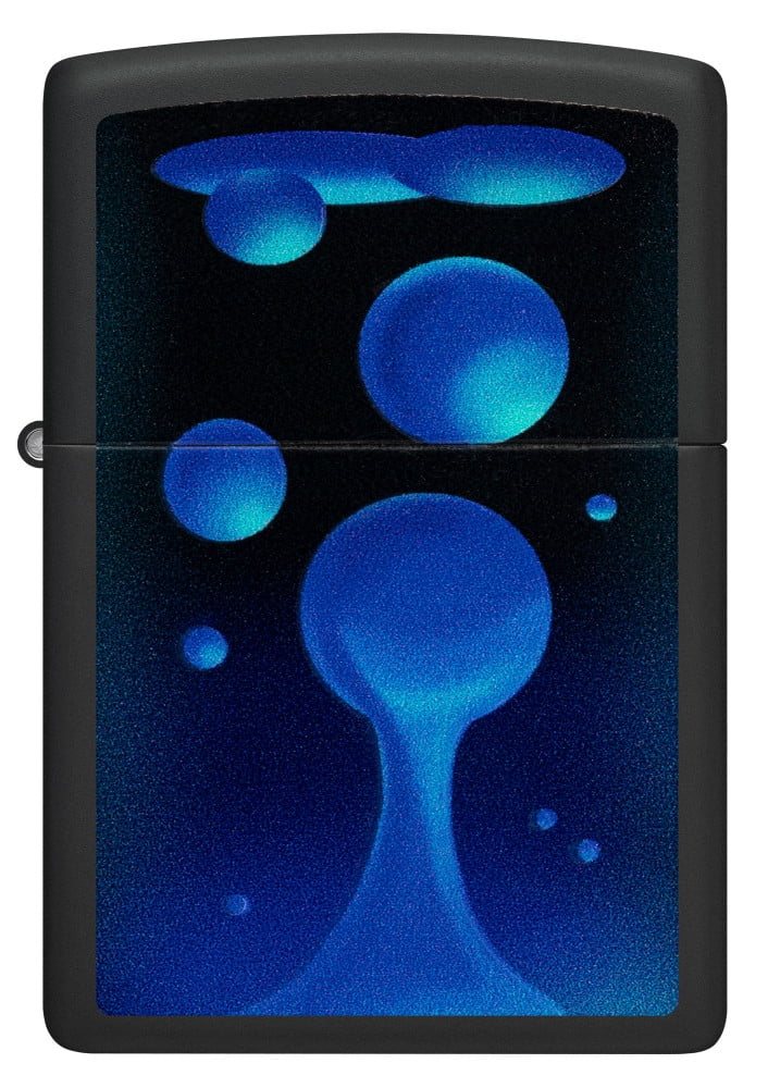 Zippo Black Light Lava Lamp Design Black Matte Pocket Lighter