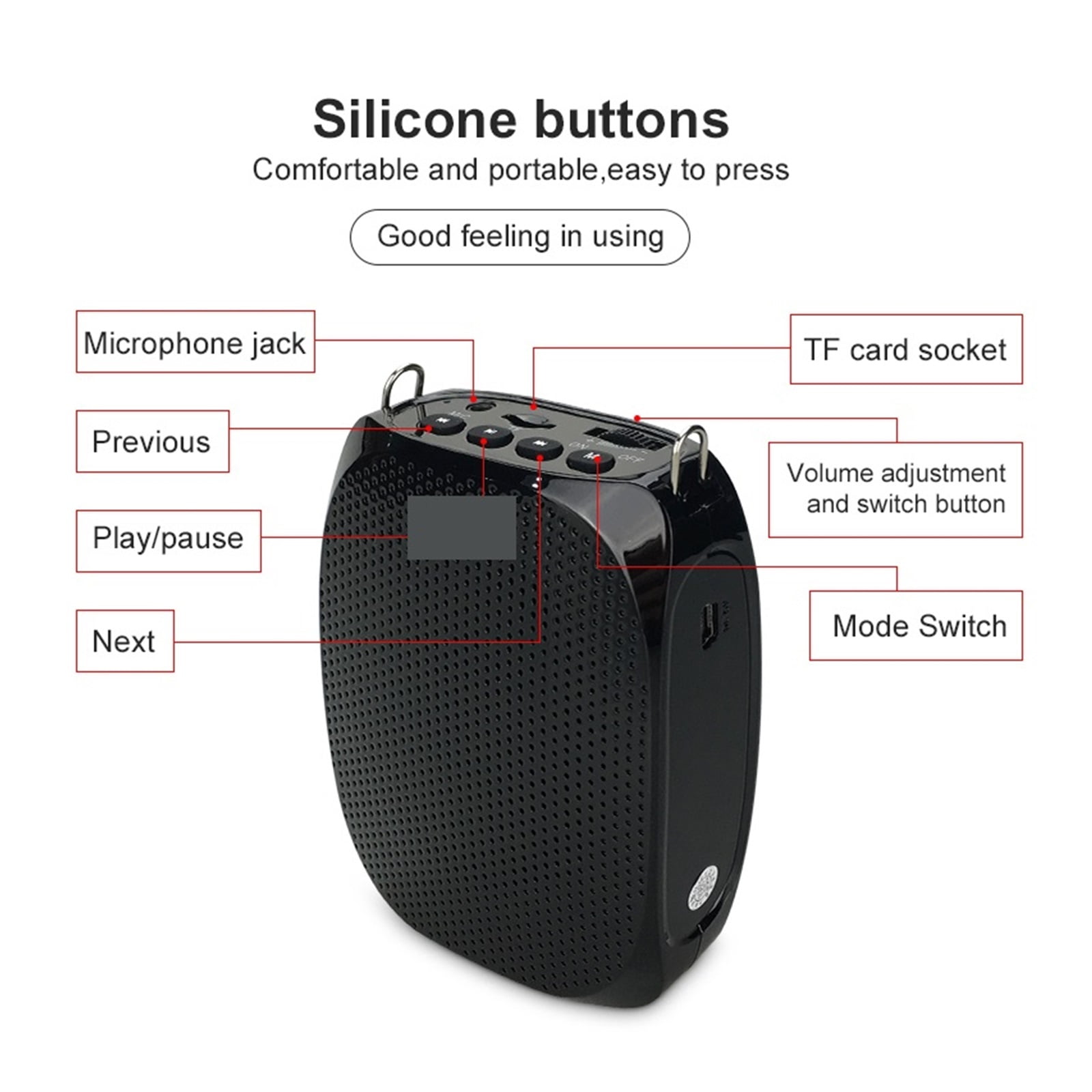 10W Portable Voice Amplifier Wireless/Wired Microphone AUX Audio Portable Speaker USB For Teachers Tourrist ,Powerful&Original Sound