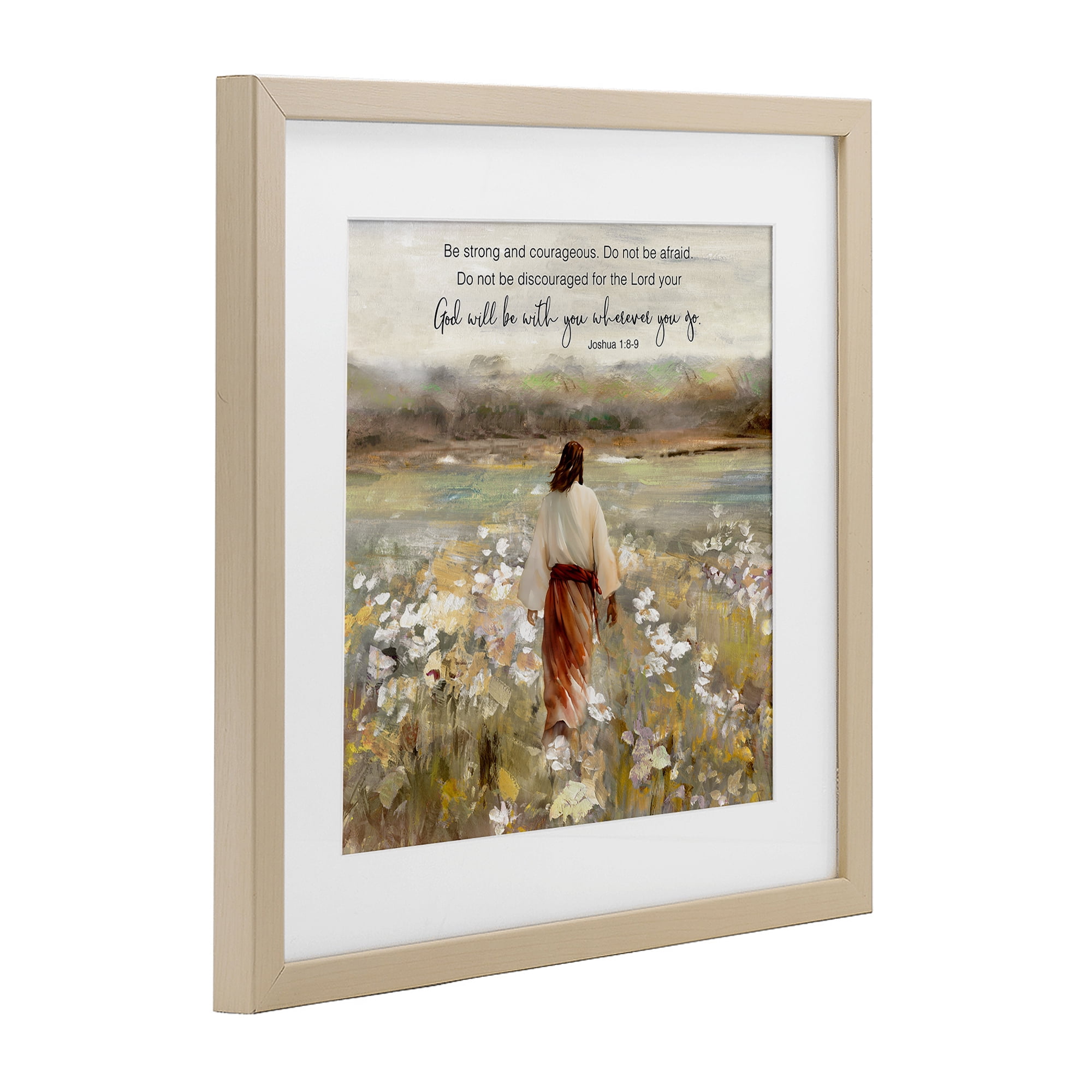 Stupell Industries God With You Wherever Birch Framed Print Under Glass, design by Sally Swatland