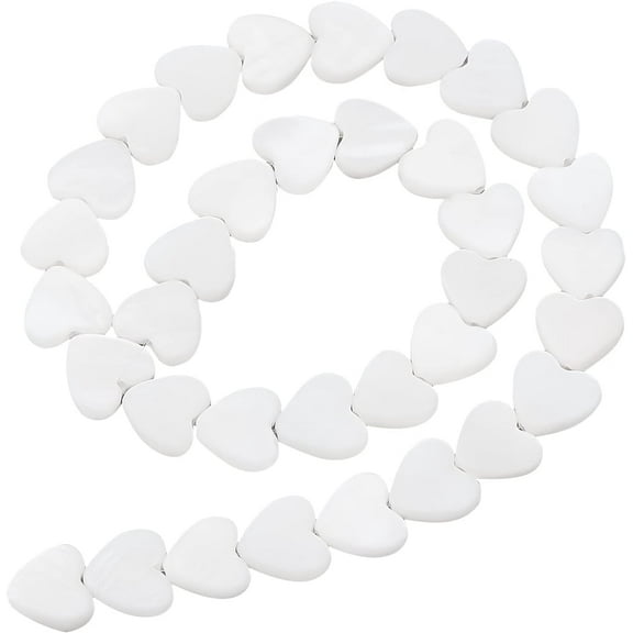 80Pcs Heart Shaped Natural Sea Shell Beads for Craft DIY Jewelry Making Beads Garland Mixed