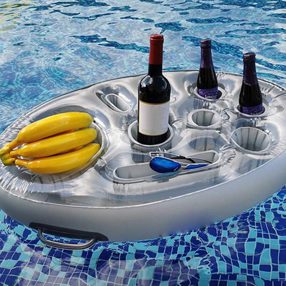 Inflatable Floating Drink Can Cup Holder Hot Tub Swimming Pool Beach Party 