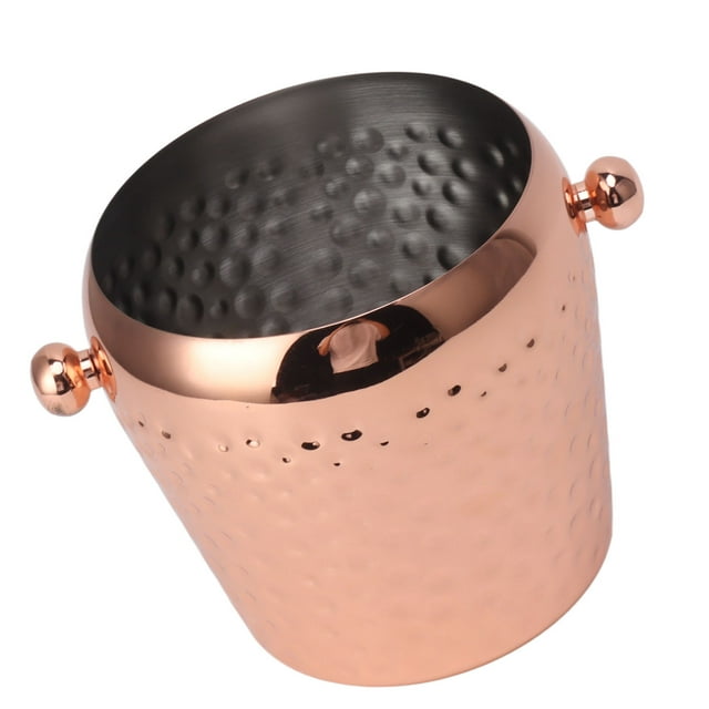 Cubo De Hielo De 1 Litro, Recipiente Congelado De Acero Inoxidable Multifuncional Con Cuerpo Engrosado Y Diseño De Doble Pared Para Vino, Champán, Cócteles