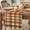 Orange, Sage, Cream, variant on Brown Checked Table Runner - 120 Inch Long Watercolor Coffee Buffalo Plaid Cotton and Linen Blended Dress Scarves Farmhouse Table Runner for Kitchen Dining, Coffee Table, 13" x 120"