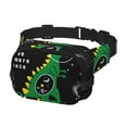 thumbnail image 2 of Balery Space Dino Cartoon Black Mochila Cinturón para Mujeres y Hombres, Bolsa de Cintura Impermeable de Doble Capa con Correa, 2 of 9