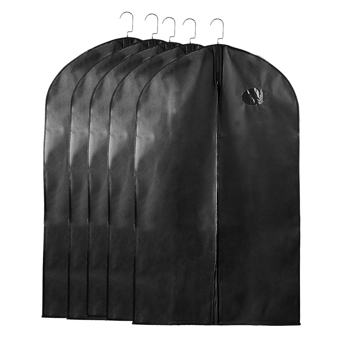 L-Pack Breathable Garment Bag for Suit and Dress 60in Black Garment Cover for Travel and Storage
