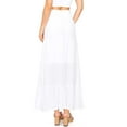 thumbnail image 3 of Love Tree Women's Juniors Smocked Waist Shirred Boho Maxi Skirt (White, Medium), 3 of 4