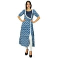 thumbnail image 6 of Bimba Designer Angrakha Style Cotton Kurta Long A-Line Kurti Dress Women Clothing, 6 of 7