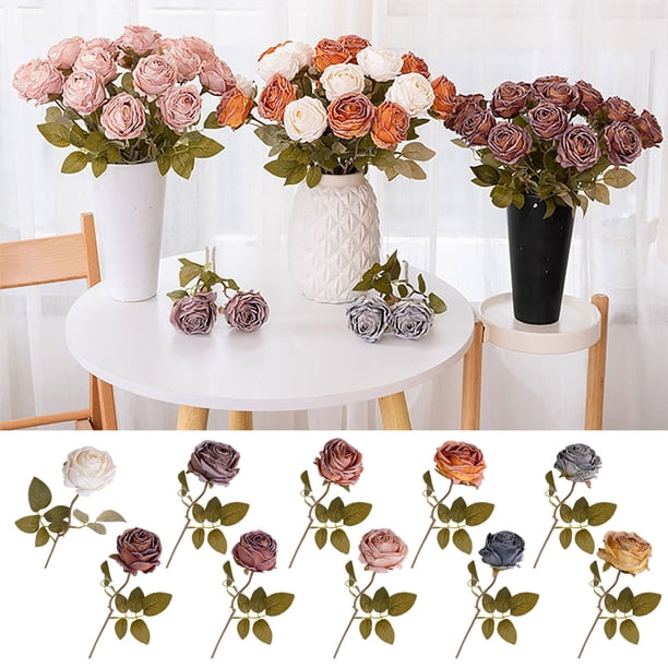 Descuento Exclusivo, Simulación Rosa Flor Artificial Decoración del Hogar Boda Rosa Flor Artificial Decoración del Hogar Boda Akmoler