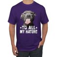 thumbnail image 1 of Wild Bobby, Pitbull to all the Haters Funny, Animal Lover, Men Graphic Tee, Purple, Small, 1 of 4