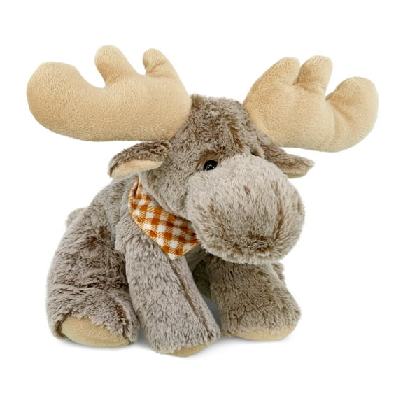 DolliBu Plush Moose Stuffed Animal – Soft Huggable Floppy Moose, Adorable Playtime Brown Moose Plush Toy, Cute Wild Life Cuddle Gift, Super Soft Plush Doll Animal Toy for Kids & Adults – 12 Inch