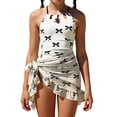 thumbnail image 4 of YunPes Girls Swimsiut One Piece Bathing Suit with Mesh Cover Up Skirt Adjustable Straps Cut Out Swimwear Cute Bow Graphic Beachwear, 4 of 8