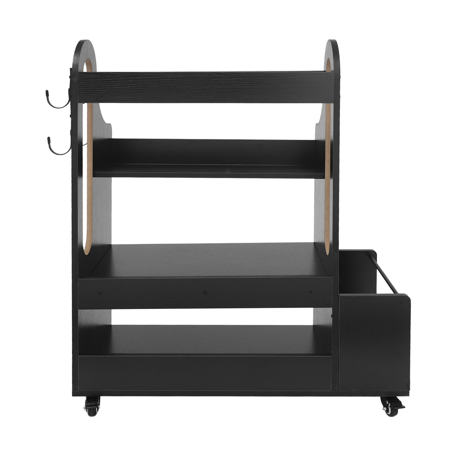 ToppiJoy Weight Rack for Dumbbells, Home Gym Storage Rack Yoga Mat Holder with Wheels and 4 Hooks, Workout Storage Weight Plate Stand, Each Tier Hold up 50lbs for Kettlebells, Foam Roller