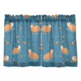 thumbnail image 7 of Yayeee Kitchen Curtains Tier Pair Light Filtering 27"x36" Rod Pocket Short Cafe Window Panel, Capybaras Swimming, 7 of 7