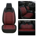 thumbnail image 3 of Maidao Car Seat Covers Leather Set for BMW for M5 2011-2016 5 Seats Compatible Airbag Waterproof Front Rear Cushion Protector Black and Wine Red, 3 of 7
