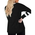 thumbnail image 2 of Sherrylily Women Plus Size Tops Striped Long Sleeve V Neck T Shirts Color Block Casual Tunics Tee XL-7XL, 2 of 3